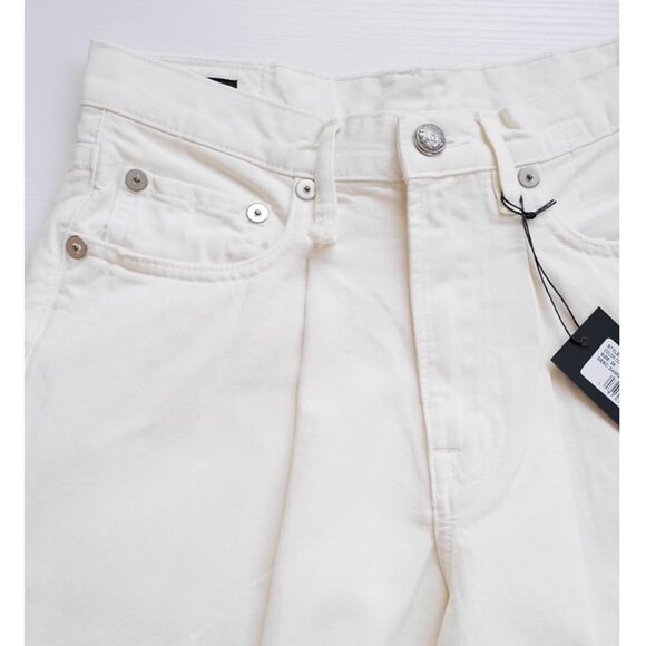 NWT R13 Damon Pleated Wide Leg Jean Sz 24/25/26 White Slubby Twill Cotton Causal - Picture 7 of 14